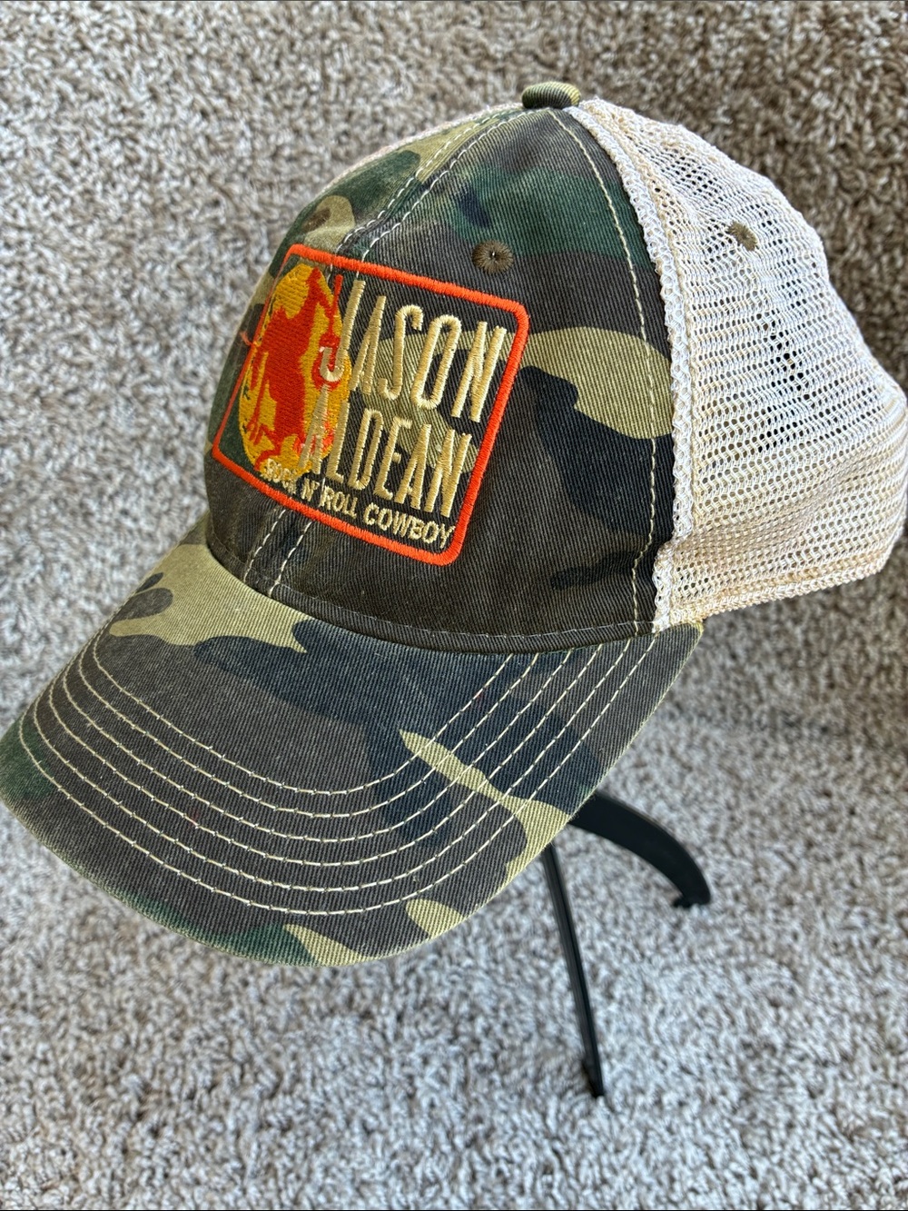 Jason Aldean Rock N’ Roll Cowboy Camo Trucker SnapBack Cap